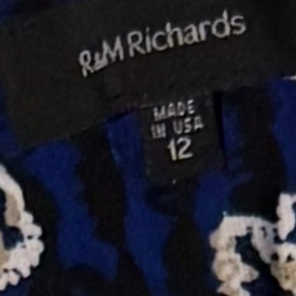 R&M Richards Blue and Cream Sleeveless Sundress - Picture 5 of 5